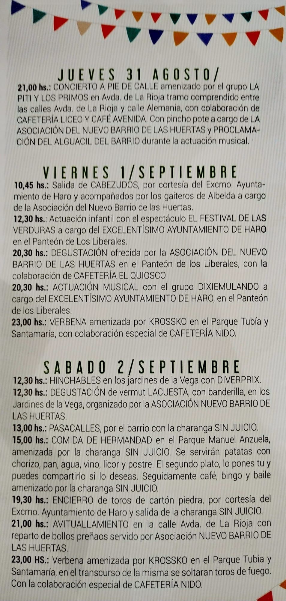 FIESTAS BARRIO LAS HUERTAS 2023