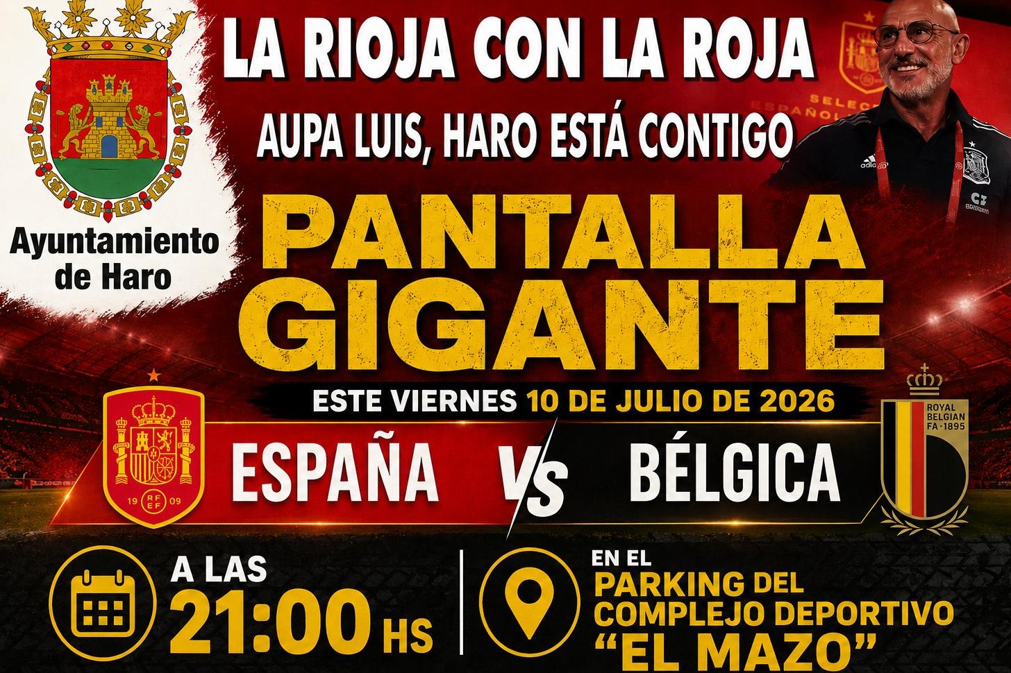 MUNDIAL: España vs Bélgica Pantalla Gigante