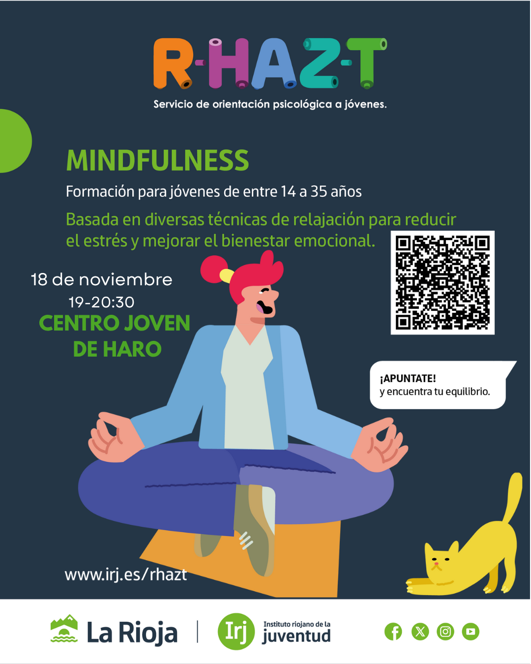 Encuentra tu equilibrio con MINDFULNESS (jóvenes de entre 14 y 35 años)