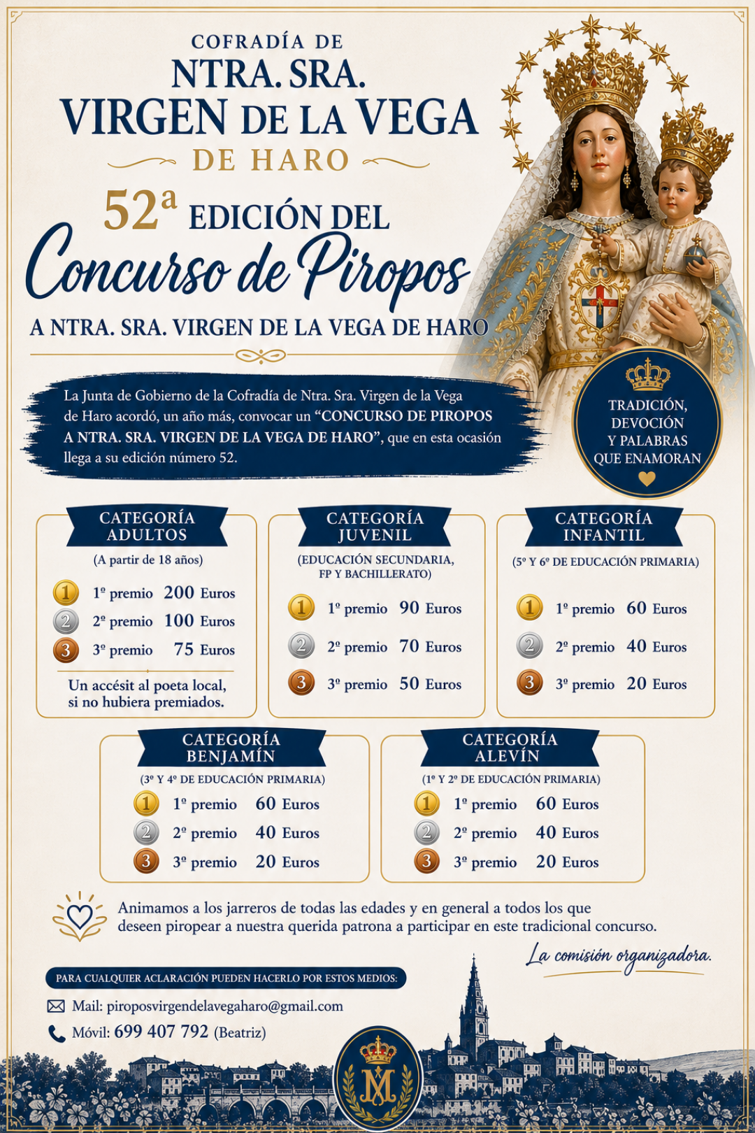 CONCURSO: Piropos a Nuestra Sra Virgen de la Vega de Haro
