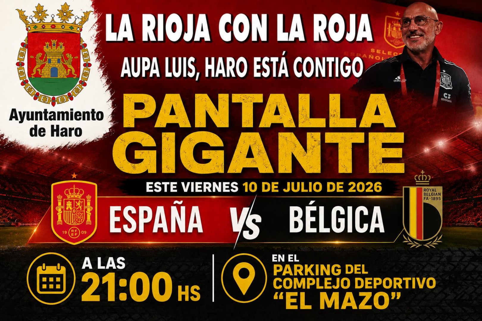 MUNDIAL: España vs Bélgica Pantalla Gigante