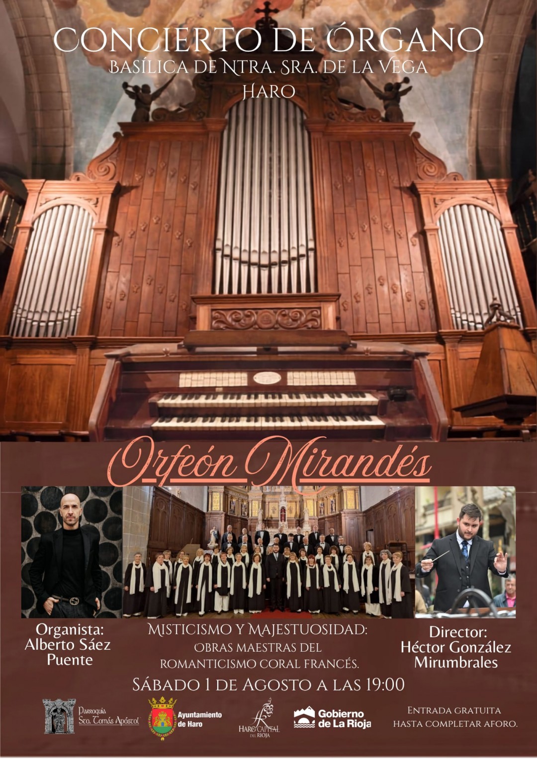 MÚSICA: Concierto de Órgano a cargo del Orfeón Mirandés