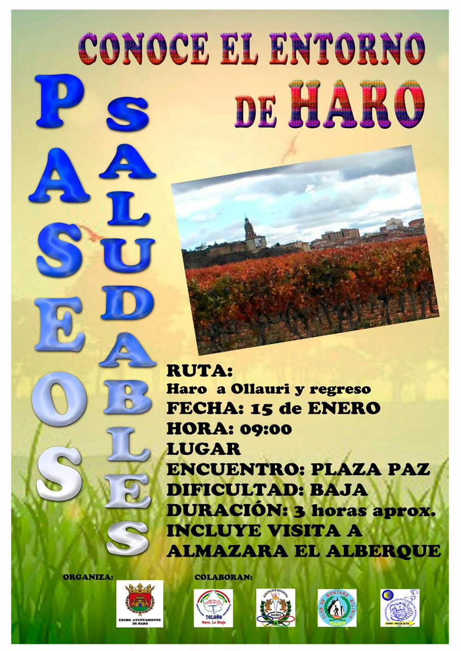 Paseo saludable entre Haro y Ollauri para este domingo 15 de enero