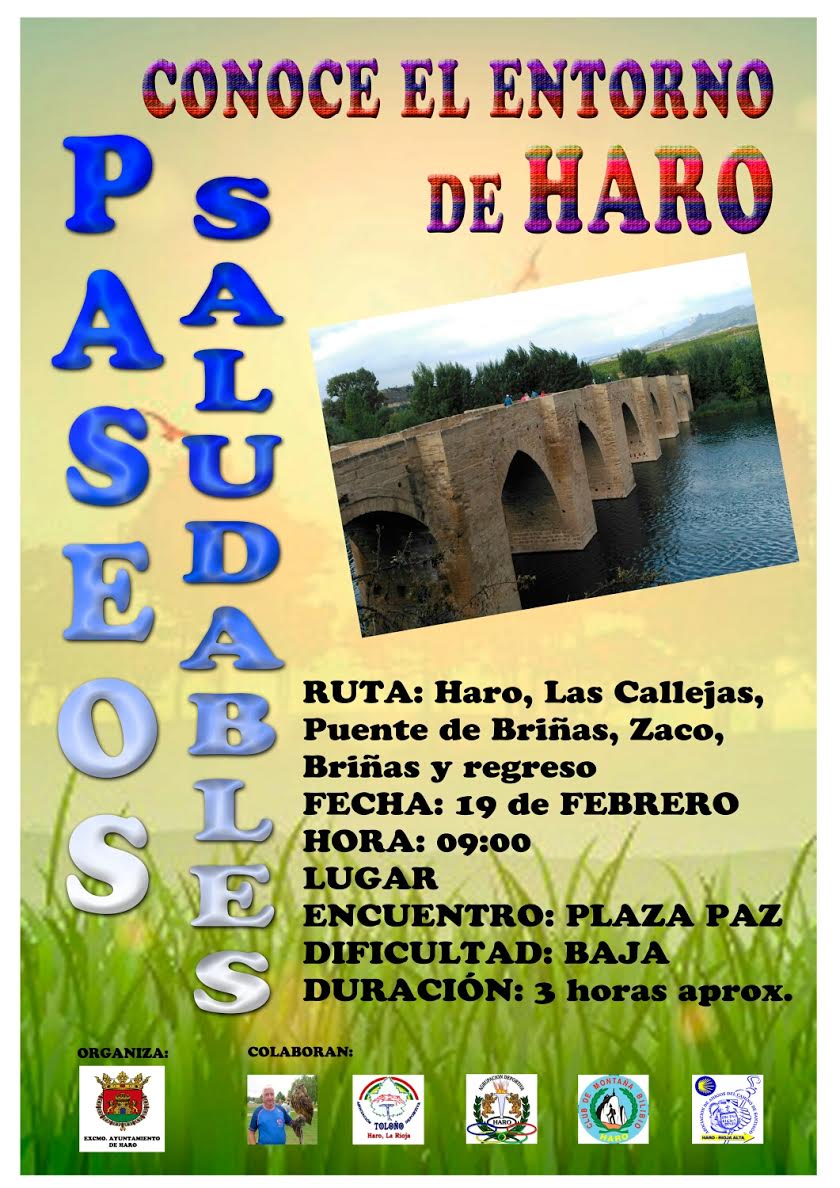 Paseo saludable entre Haro y Briñas para este próximo domingo