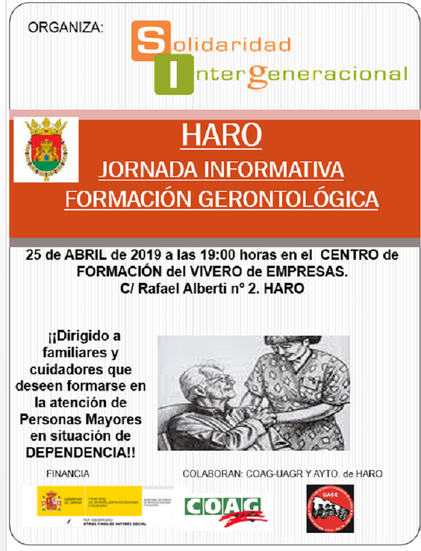 El Ayuntamiento de Haro colabora en un Curso de Atención Gerontológica para el Medio Rural