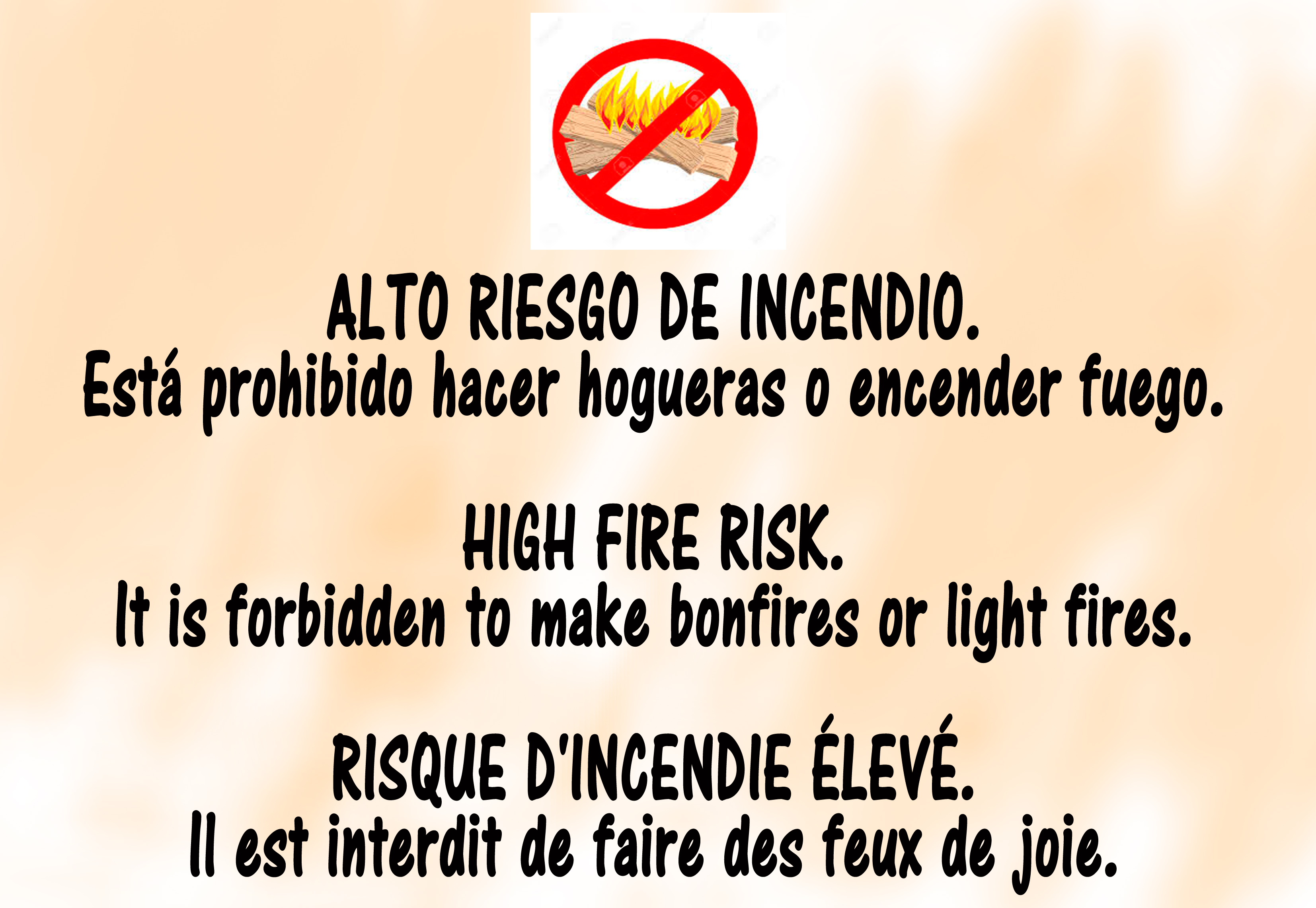 PROHIBICIÓN HACER FUEGO EN LA BATALLA DEL VINO