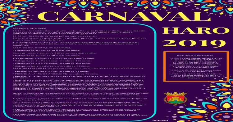 El Carnaval Popular de Haro repartirá más de una decena de premios
