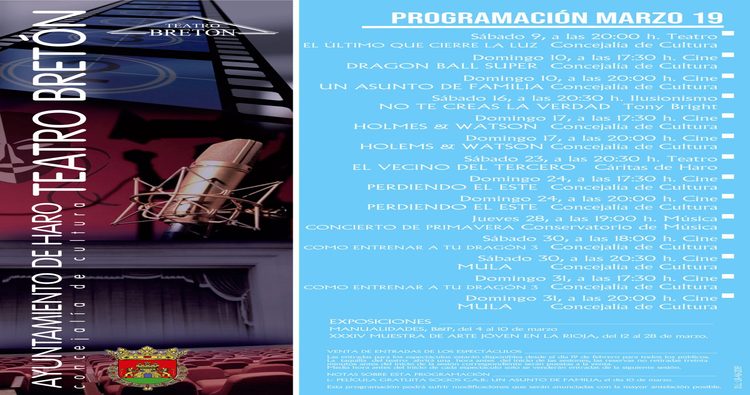 Cine, teatro, música y el pregón de la Semana de la Mujer centran la actividad del Bretón 