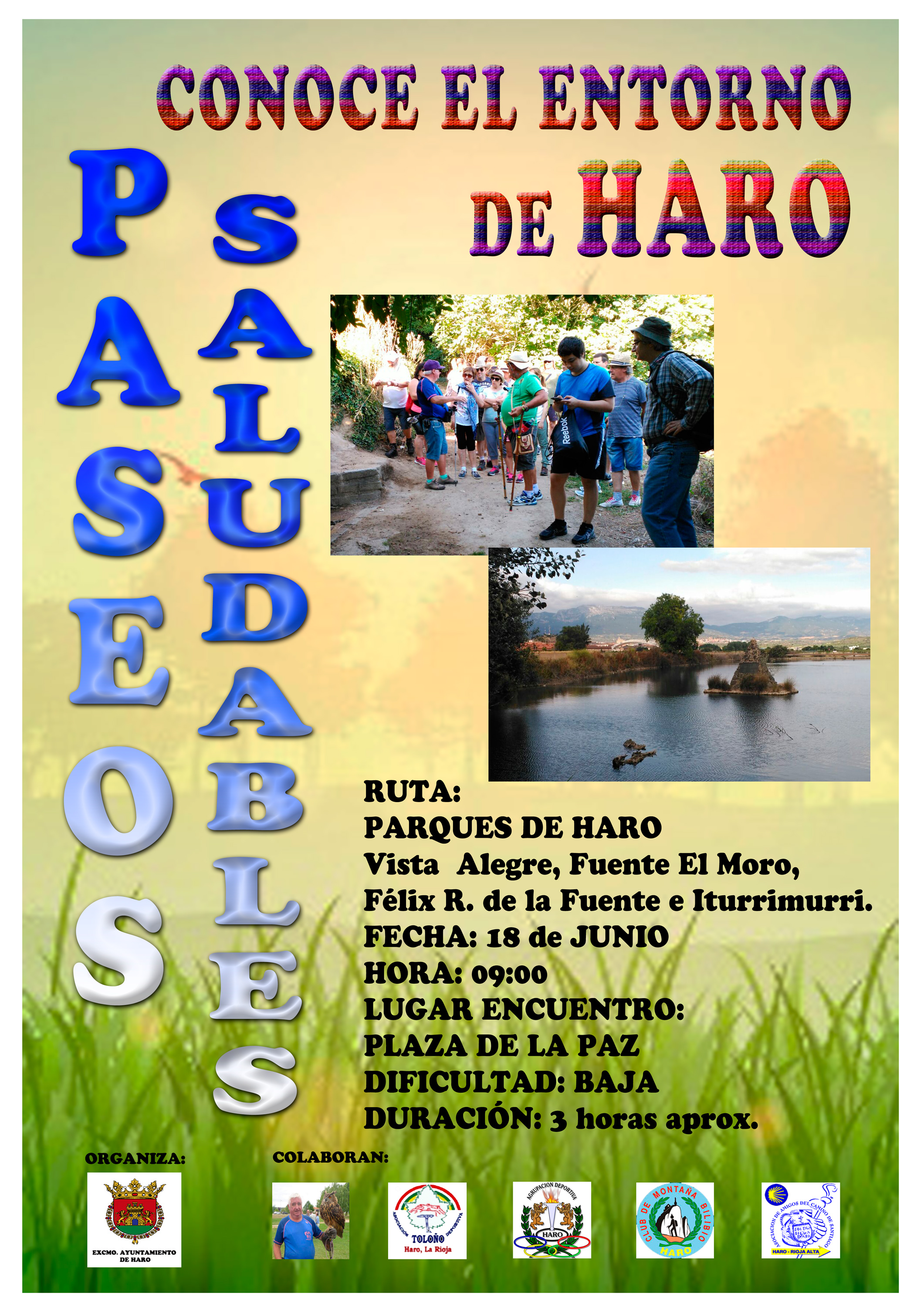 Paseo saludable por los Parques de Haro para el domingo 18 de junio 