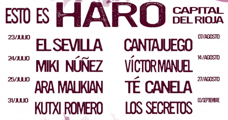 Un Tributo a ACDC, el Musical Vulcano Kids, DINOROCKYS y FANTASY WORLD se suman a Esto es Haro Capital del Rioja