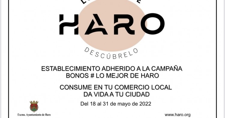 Hasta el 31 de mayo pueden utilizarse los bonos comercio “Lo Mejor de Haro”