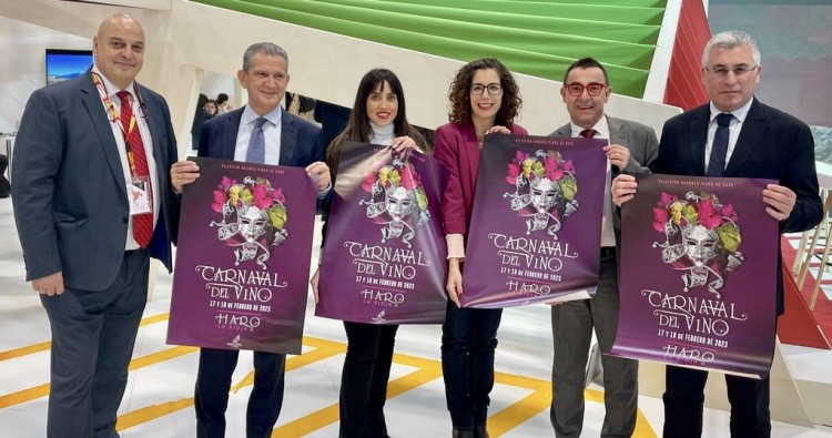 Haro presenta el Carnaval del Vino, de la mano del Gobierno de La Rioja, en FITUR 2023