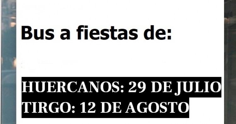Buses a las fiestas de los pueblos.