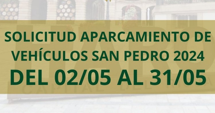 Solicitud Permiso Aparcamiento de Vehículos San Pedro 2024