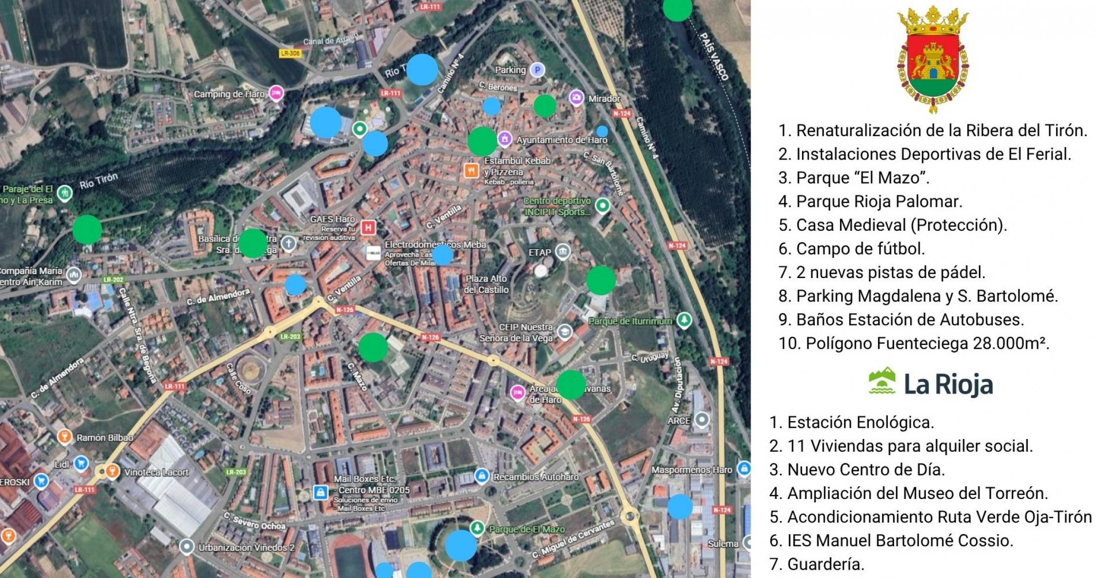 MAPA: Principales actuaciones en la ciudad 2023 - 2025
