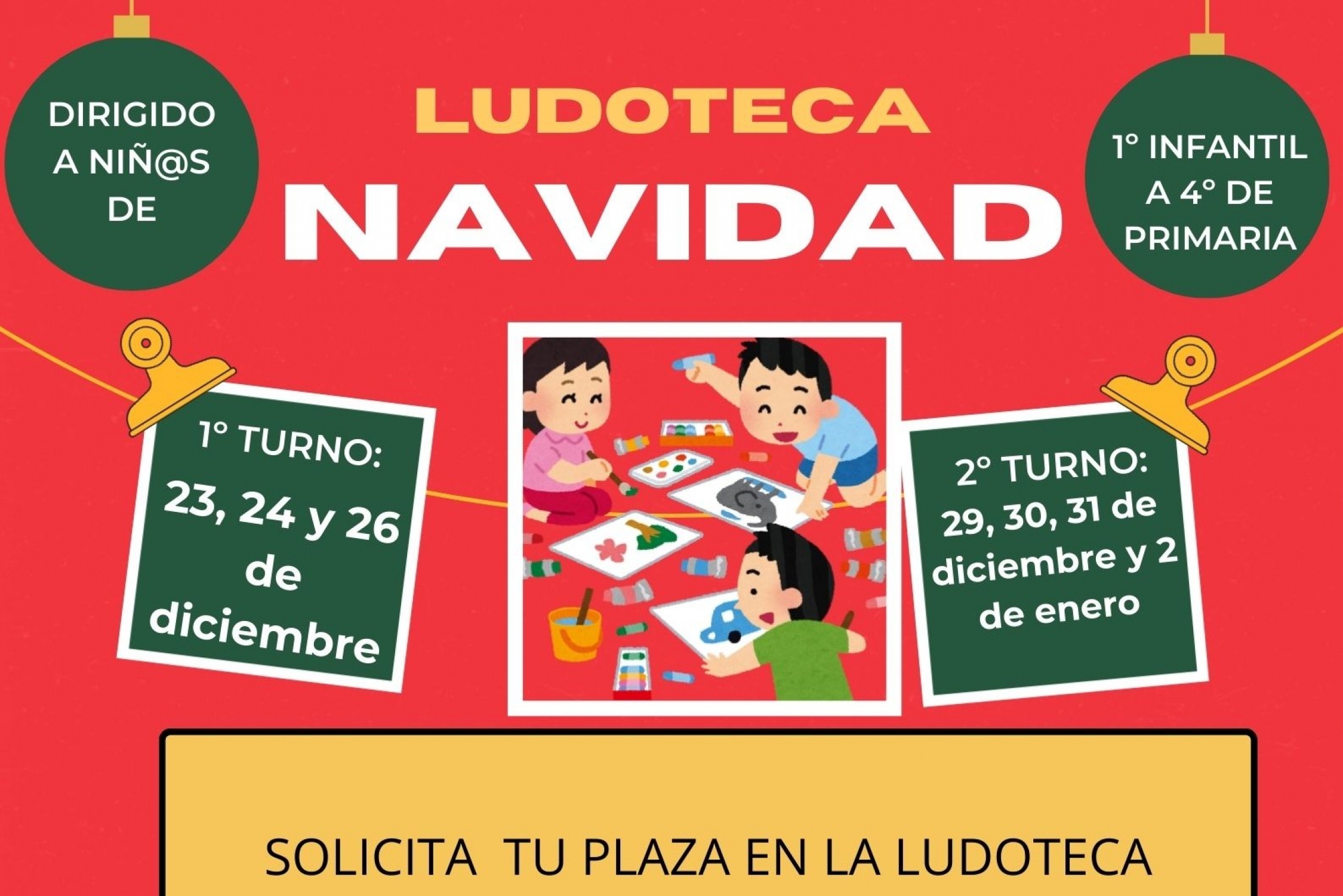 Listado de los admitidos en la ludoteca de navidad