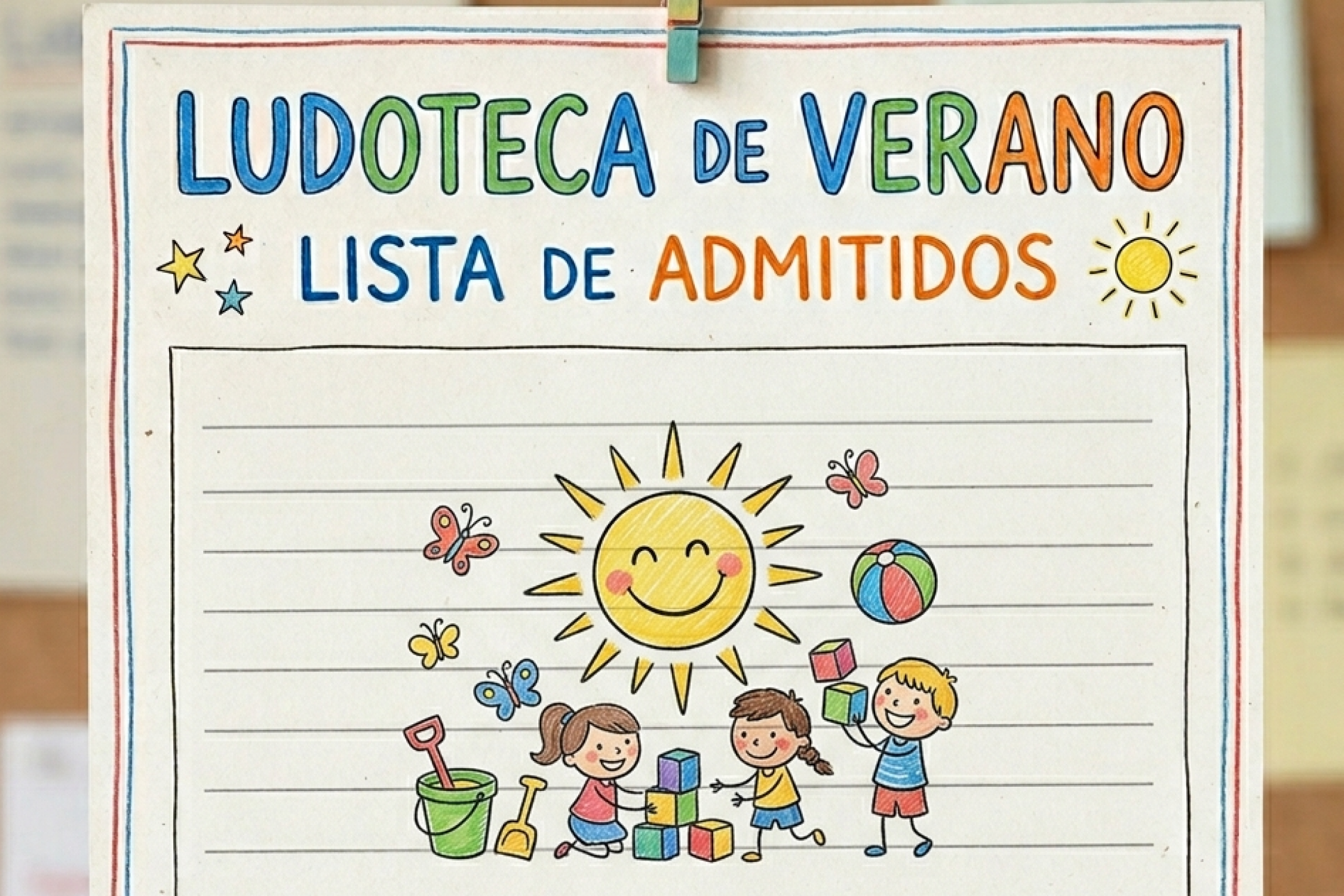 LUDOTECA DE VERANO: Lista de Admitidos