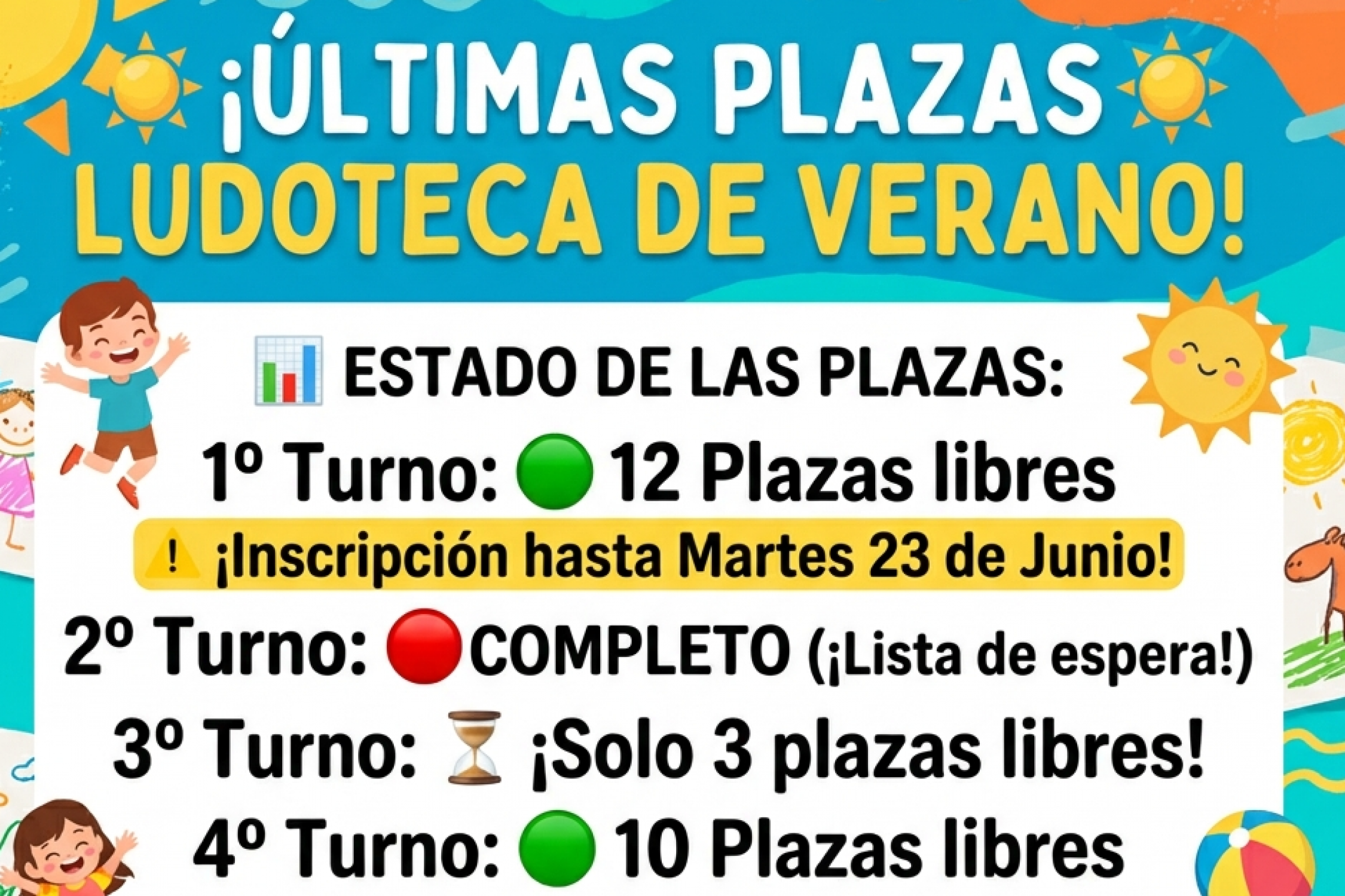 LUDOTECA DE VERANO: Últimas Plazas