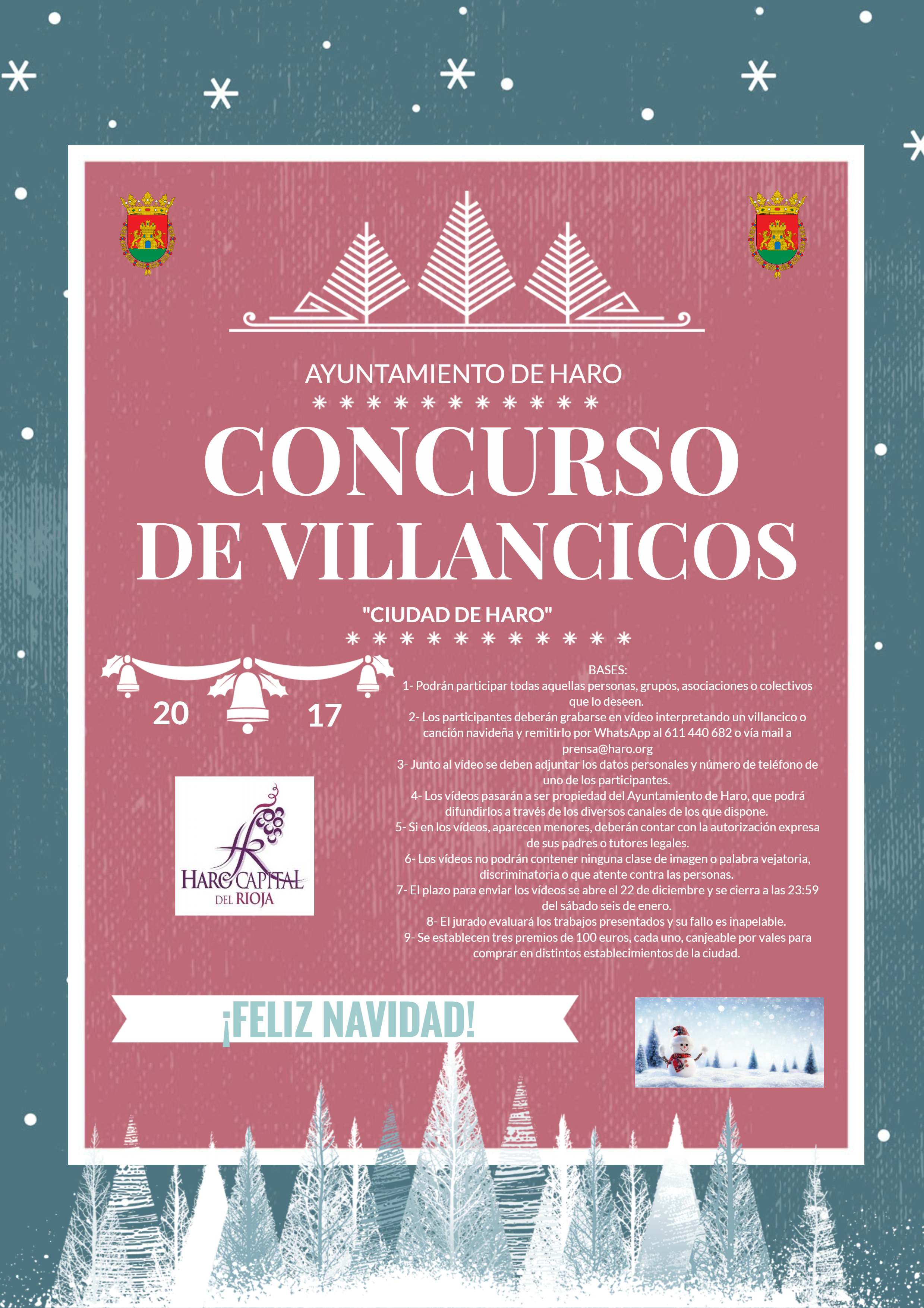 El Ayuntamiento organiza el Concurso de Villancicos “Ciudad de Haro”