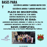 Publicadas las bases de convocatoria para los Jarreros mayores, infantiles, el cartel anun