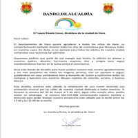 Bando de Alcadía dedicado a los niños y niñas de Haro