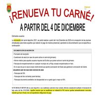 El 4 de diciembre se abre el plazo de renovación del carné deportivo