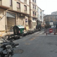 Continúan las obras en la calle Sánchez del Río