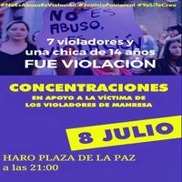 CONCENTRACIÓN APOYO VÍCTIMA VIOLACIÓN DE MANRESA