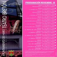 Cine y teatro centran la programación del Bretón en noviembre