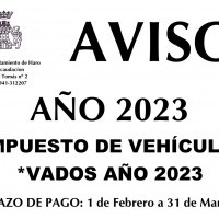 Haro abre hoy el plazo de abono de las tasas de vehículos y vados