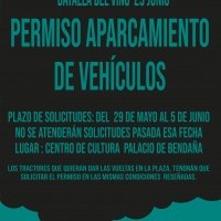 Abierto el plazo de solicitudes de los Permisos de Vehículos para la Batalla del Vino