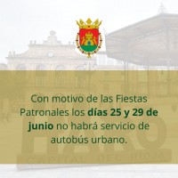 Los días 25 y 29 de junio no habrá servicio de autobús urbano