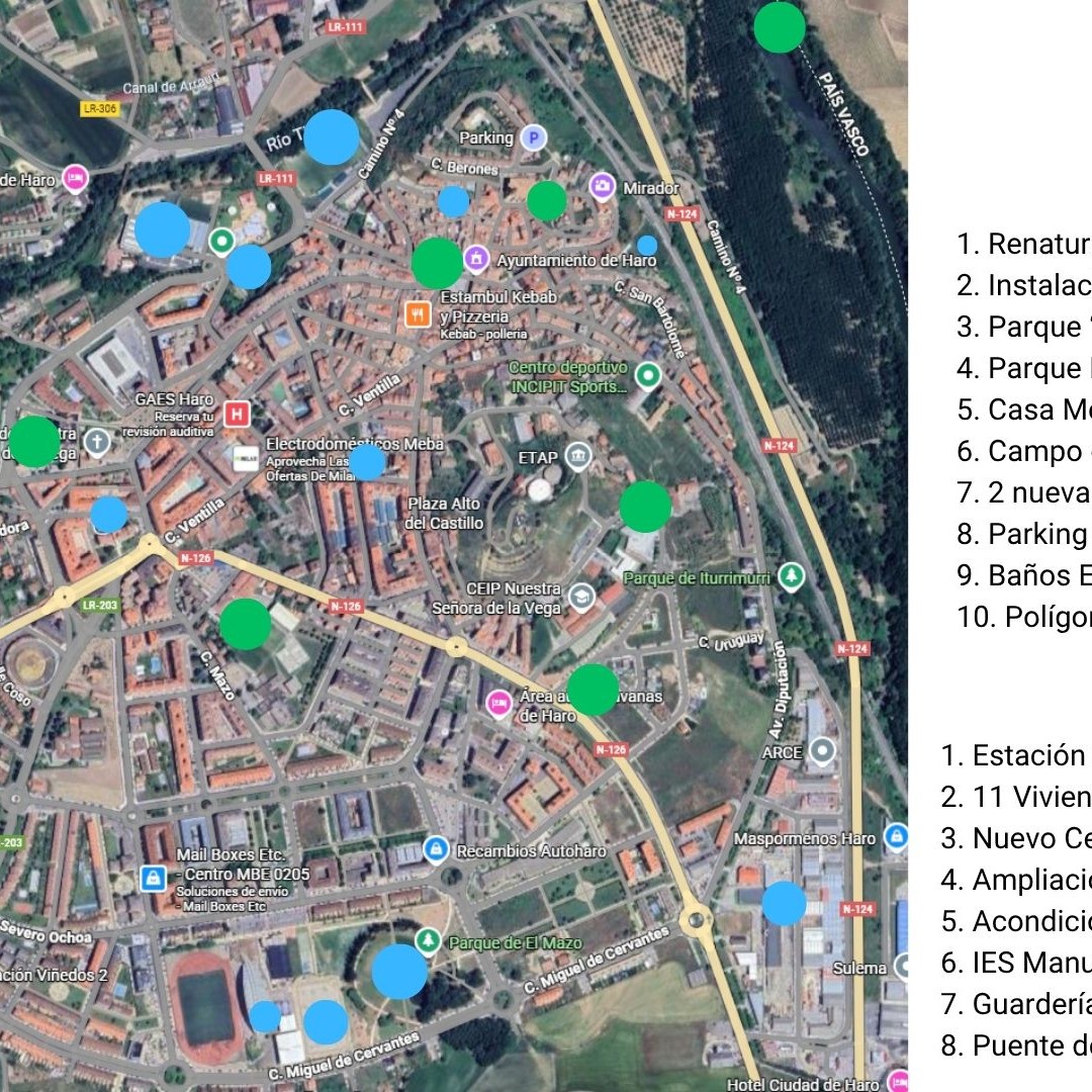 MAPA: Principales actuaciones en la ciudad 2023 - 2025