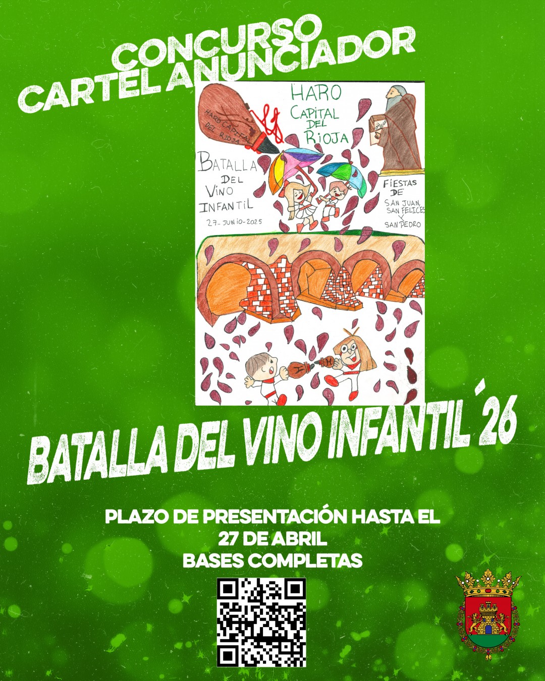Haro convoca el concurso del cartel de la Batalla del Vino Infantil 2026