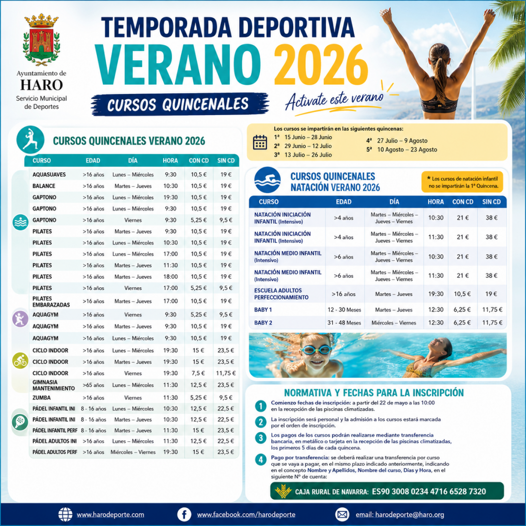DEPORTE: Temporada Deportiva Verano ´26