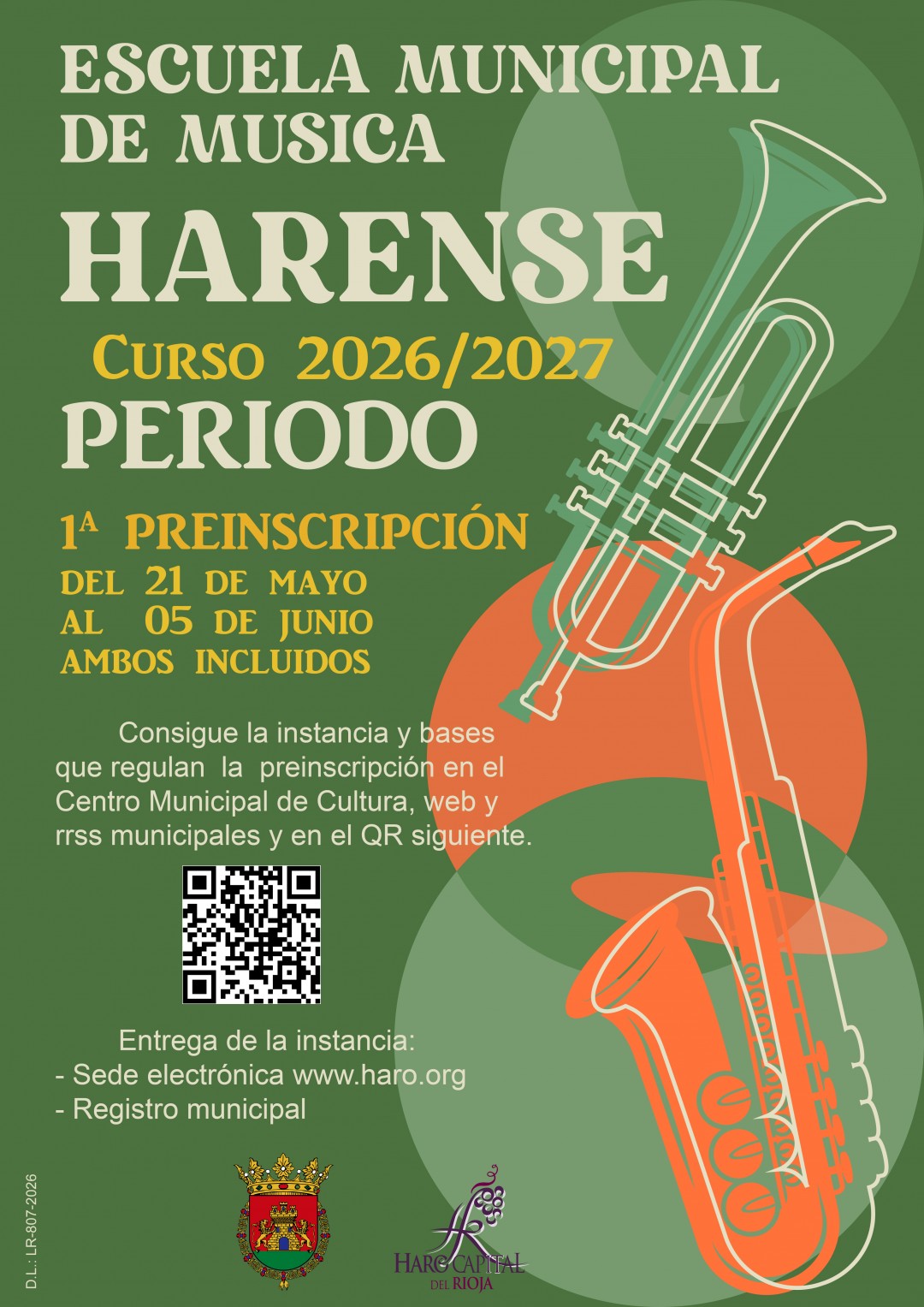 MÚSICA: Preinscripción Escuela Municipal de Música