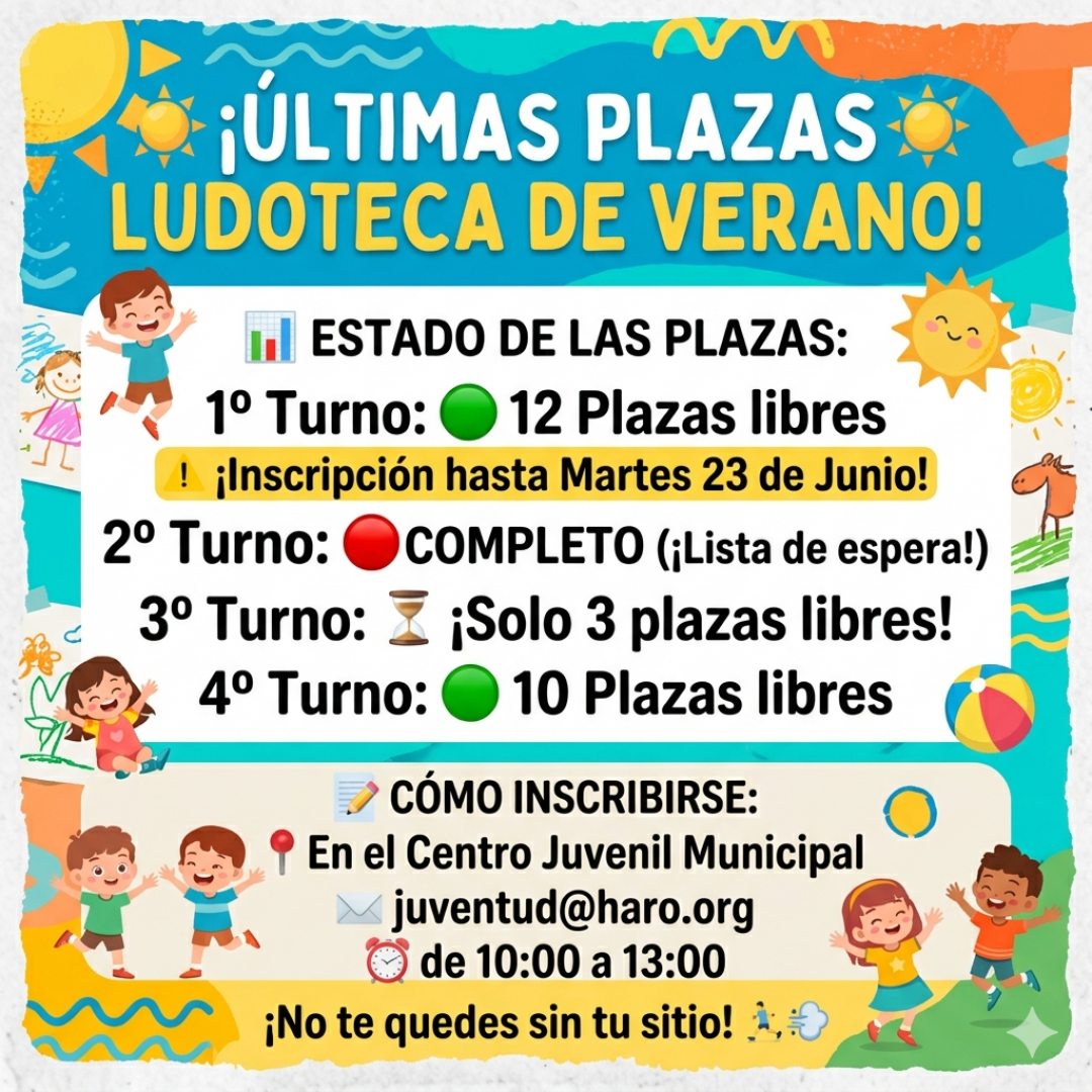 LUDOTECA DE VERANO: Últimas Plazas