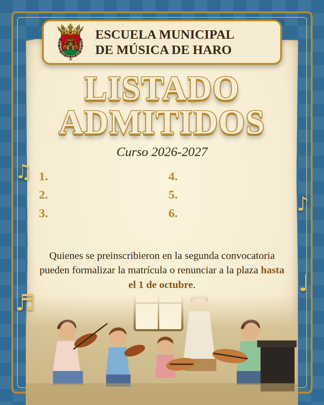 ESCUELA MUNICIPAL DE MÚSICA: Lista de Admitidos